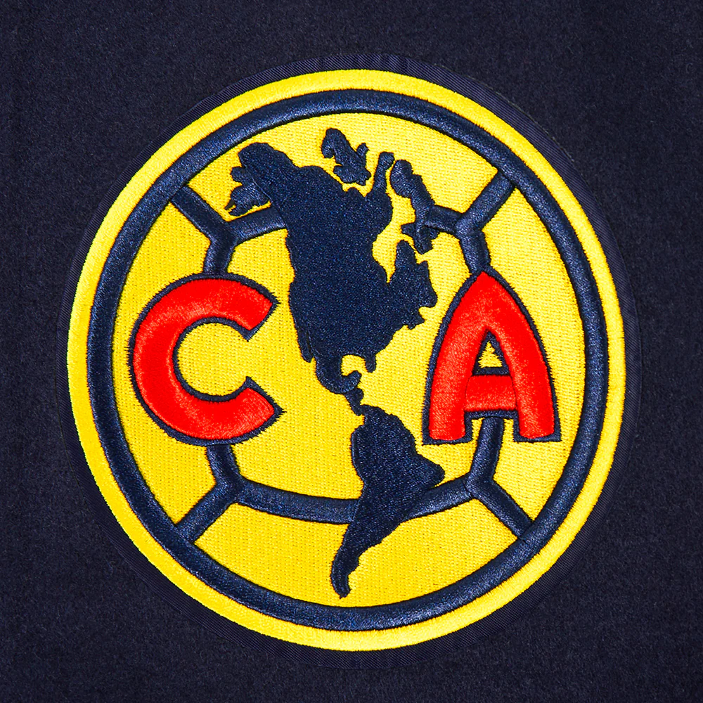 LIGA MX CLUB AMERICA STADIUM MEN'S RIB WOOL VARSITY JACKET (MIDNIGHT NAVY/WHITE) - Image 5