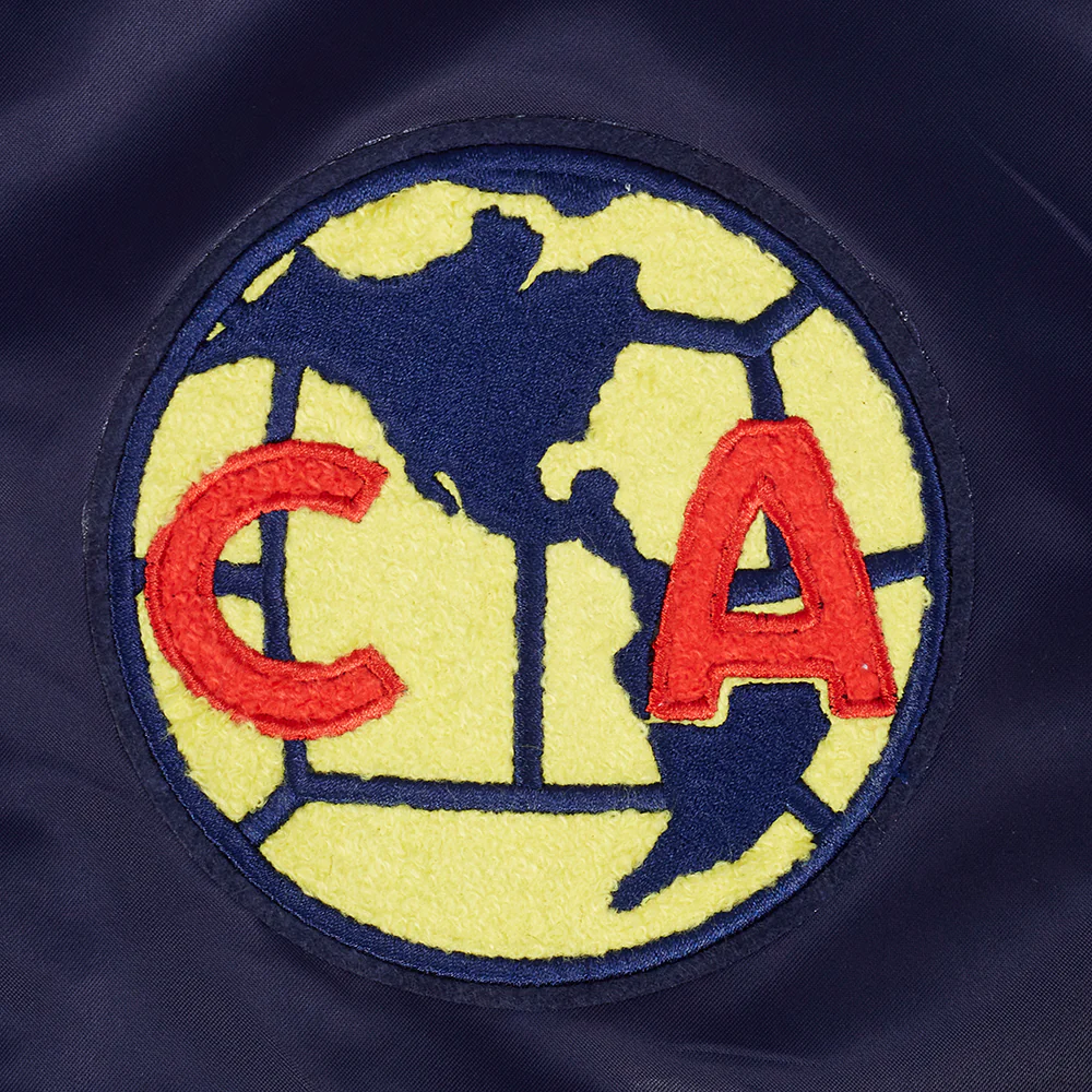 LIGA MX CLUB AMERICA OLD ENGLISH MEN'S RIB SATIN JACKET (MIDNIGHT NAVY) - Image 5