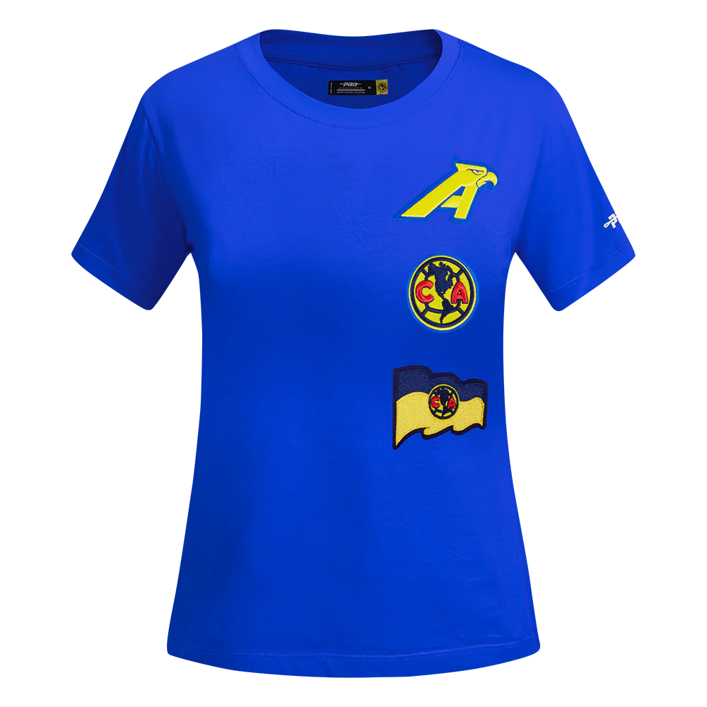 LIGA MX CLUB AMERICA STADIUM WOMEN'S SHORT SLEEVE SLIM FIT TEE (ROYAL BLUE)