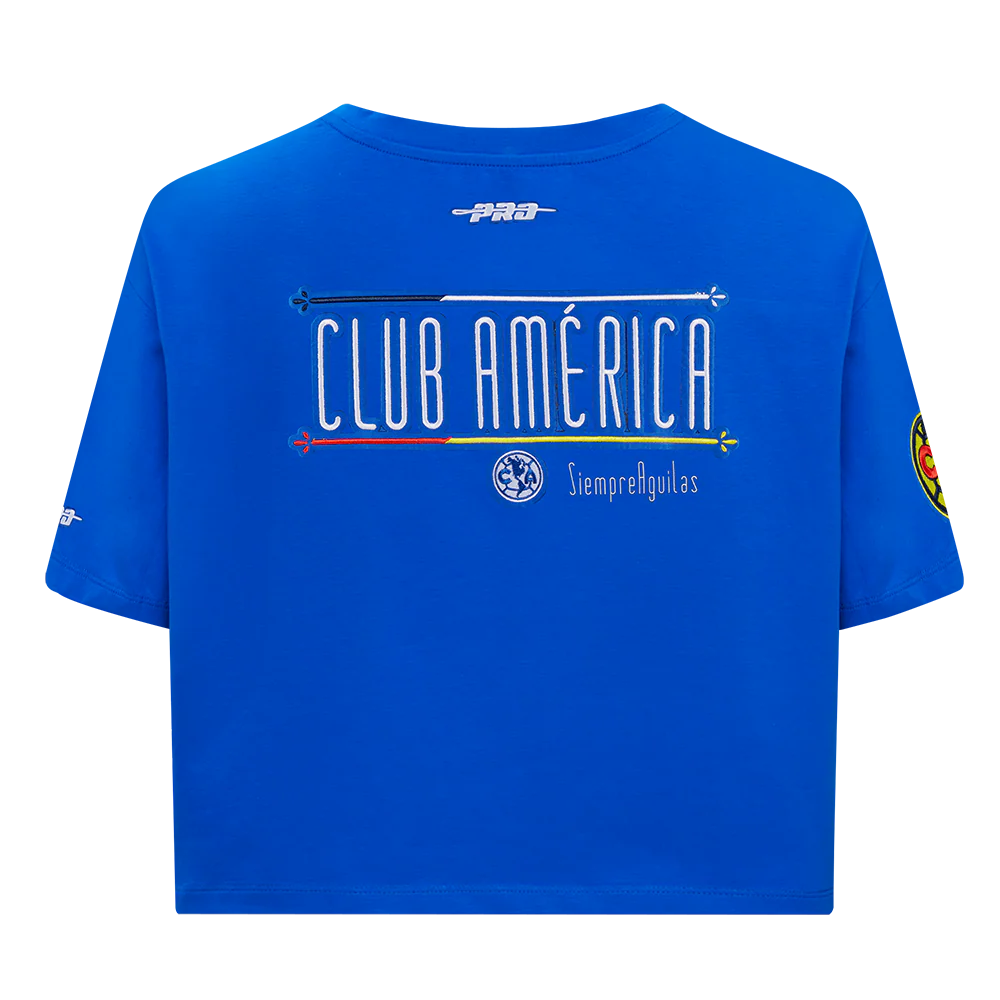 LIGA MX CLUB AMERICA STADIUM WOMEN'S SINGLE JERSEY BOXY TEE (ROYAL BLUE) - Image 3