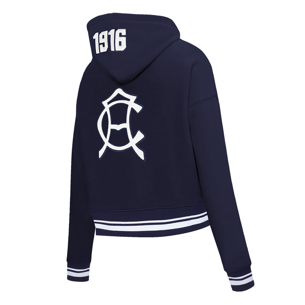LIGA MX CLUB AMERICA PREMIUM WOMEN'S RIB FLEECE CROPPED PULLOVER HOODIE (MIDNIGHT NAVY) - Image 4