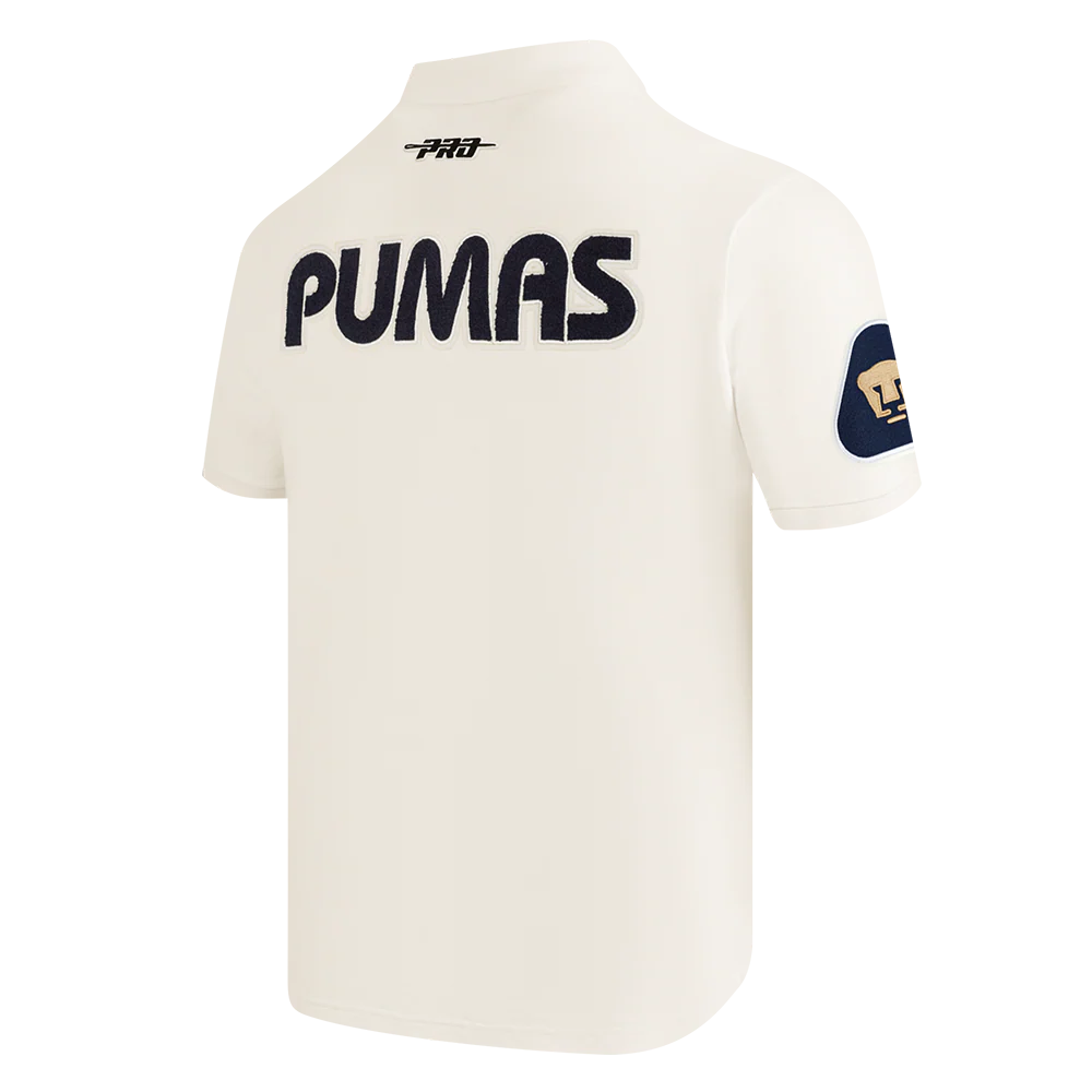 LIGA MX PUMAS UNAM CLASSIC CHENILLE MEN'S DK POLO (EGGSHELL) - Image 4