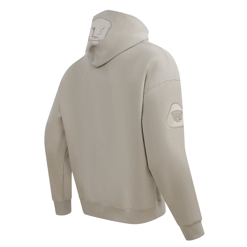LIGA MX PUMAS UNAM NEUTRAL MEN'S DROP SHOULDER FLC PO HOODIE (TAUPE) - Image 4