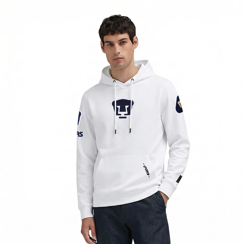 LIGA MX PUMAS UNAM CLASSIC CHENILLE MEN'S DK PO HOODIE (WHITE)
