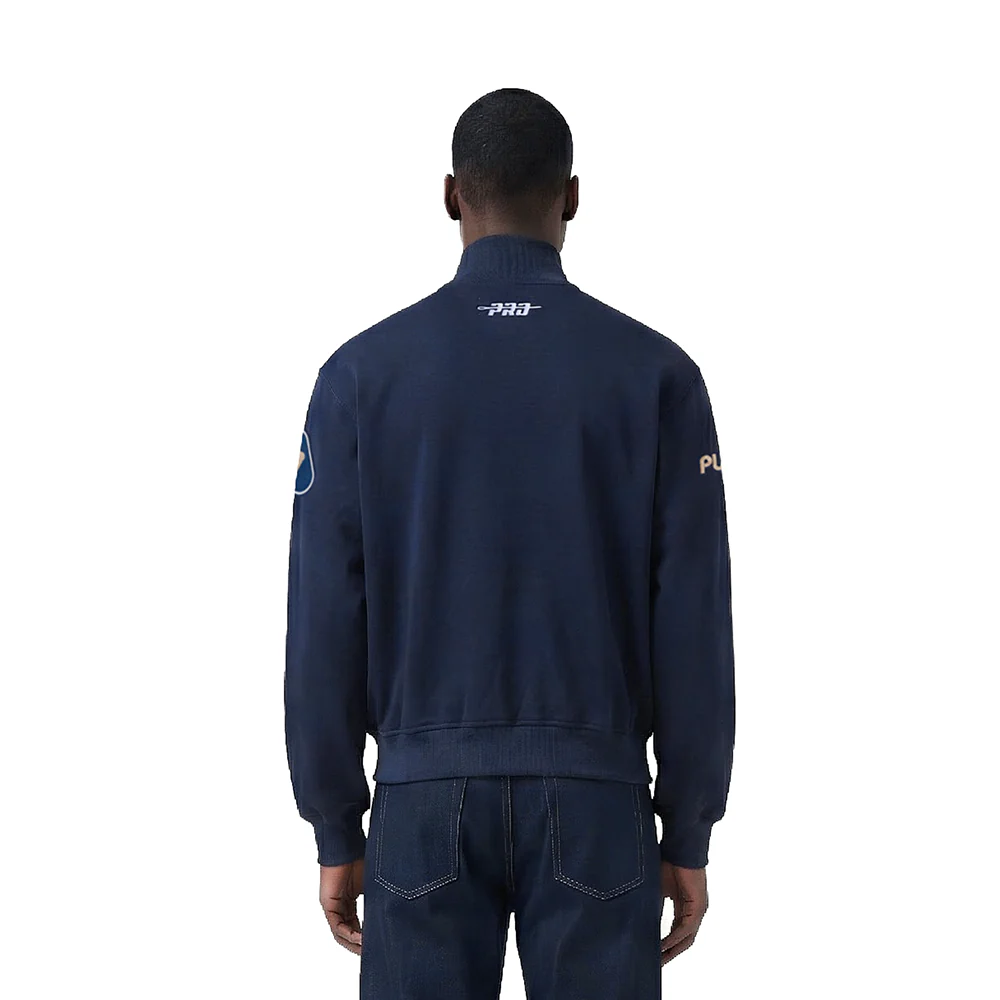 LIGA MX PUMAS UNAM CLASSIC CHENILLE MEN'S DBL KNIT TRACK JACKET (MIDNIGHT NAVY) - Image 2