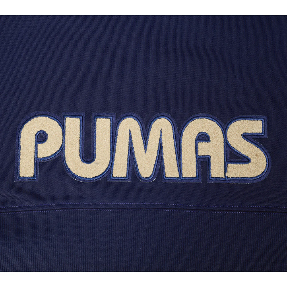 LIGA MX PUMAS UNAM CLASSIC CHENILLE WOMEN'S FLC CROPPED PO HOODIE (MIDNIGHT NAVY) - Image 6